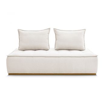 Canapea albă cu tapițerie din țesătură bouclé 175 cm Elisa – Bobochic Paris