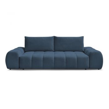 Canapea albastru-închis cu tapițerie din chenille 278 cm Everest – Bobochic Paris