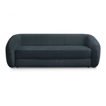 Canapea albastru-închis extensibilă cu tapițerie din chenille 228 cm Neyo – Bobochic Paris