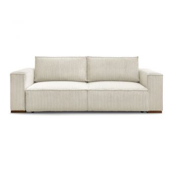 Canapea bej extensibilă/cu spațiu de depozitare cu tapițerie din catifea reiată 244 cm Chelsea – Bobochic Paris
