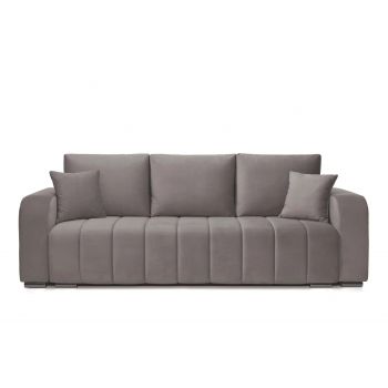 Canapea Extensibilă 3 locuri Armando, cu ladă de depozitare, Verde - Gri, 230x92x90 cm