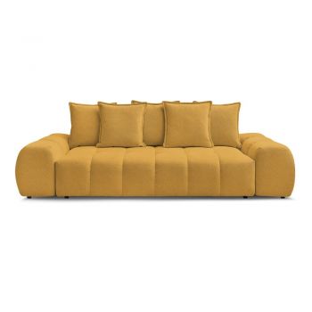 Canapea galben-muștar cu tapițerie din chenille 278 cm Everest – Bobochic Paris