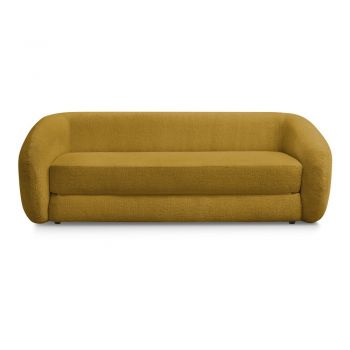 Canapea galben-muștar extensibilă cu tapițerie din chenille 228 cm Neyo – Bobochic Paris
