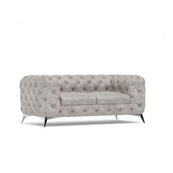 Canapea gri deschis cu tapițerie din catifea 185 cm Chelsea – Ropez