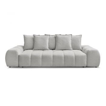 Canapea gri deschis cu tapițerie din chenille 278 cm Everest – Bobochic Paris