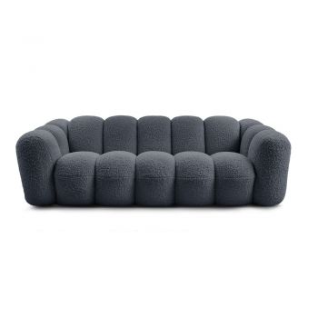 Canapea gri închis cu tapițerie din țesătură bouclé 232 cm Hippolyte – Bobochic Paris