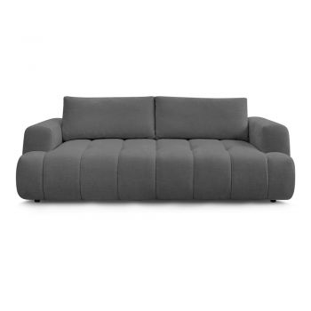 Canapea gri închis extensibilă/cu spațiu de depozitare 251 cm Fuji – Bobochic Paris