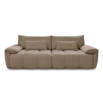 Canapea maro cu tapițerie din chenille 264 cm Ivane – Bobochic Paris