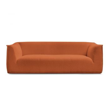 Canapea portocalie cu tapițerie din țesătură bouclé 242 cm Giorgia – Bobochic Paris