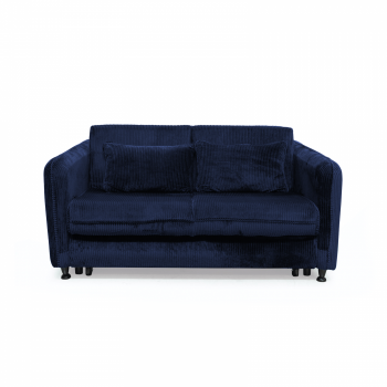 Canapea RAVIT extensibila, 3 locuri, cu arcuri si lada depozitare, albastru, 173x122x88 cm