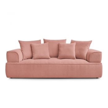Canapea roz cu tapițerie din chenille 237 cm Whesley – Bobochic Paris