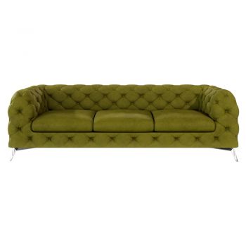 Canapea verde cu tapițerie din catifea 243 cm Chelsea – Ropez