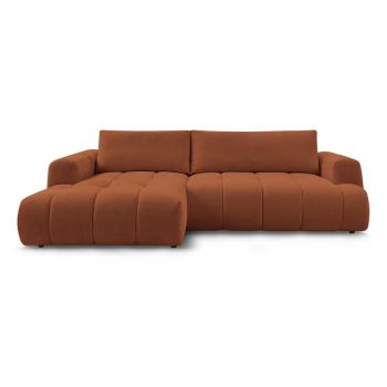 Colțar cărămiziu extensibil/cu spațiu de depozitare (cu colț pe partea stângă/cu șezlong) Fuji – Bobochic Paris