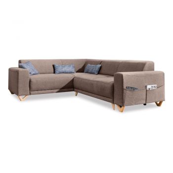 Colțar maro extensibil/cu spațiu de depozitare (cu colț pe partea stângă/în formă de ”L”) Classy Sophie – Miuform