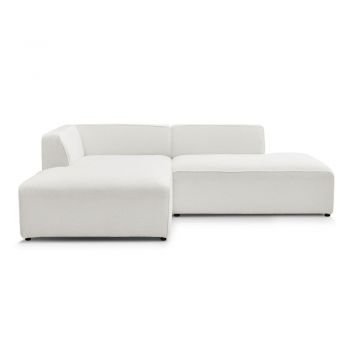 Colțar modular alb cu tapițerie din țesătură bouclé (cu colț pe partea stângă/în formă de ”L”) Megeve – Bobochic Paris