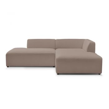 Colțar modular maro cu tapițerie din țesătură bouclé (cu colț pe partea dreaptă/în formă de ”L”) Megeve – Bobochic Paris