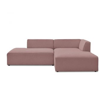 Colțar modular roz (cu colț pe partea dreaptă/în formă de ”L”) Megeve – Bobochic Paris