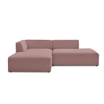 Colțar modular roz (cu colț pe partea stângă/în formă de ”L”) Megeve – Bobochic Paris
