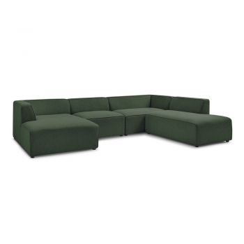 Colțar modular verde (cu colț pe partea dreaptă/în formă de 