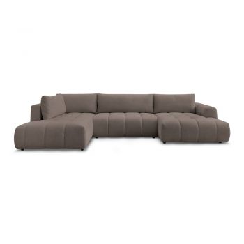 Colțar taupe extensibil/cu spațiu de depozitare (cu colț pe partea stângă/în formă de 
