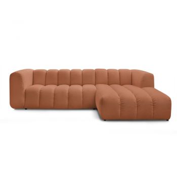 Colțar teracotă (cu colț pe partea dreaptă/cu șezlong) Talia – Bobochic Paris