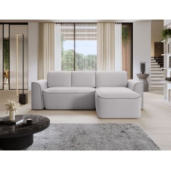 Coltar dreapta 4 locuri ELTAP, Ume, 287x190x88 cm, lemn/poliester, gri deschis/gri