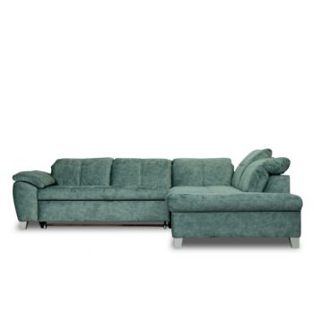 Coltar Extensibil Cu Otoman Mic Dreapta Sevilia Lux, 5 Locuri, Tetiere Reglabile, Albastru, 280 Cm