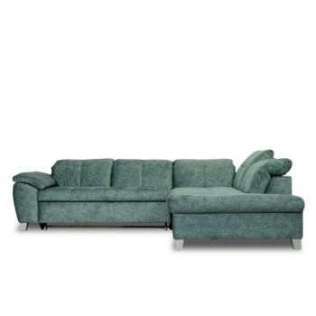 Coltar Extensibil Cu Otoman Mic Dreapta Sevilia Lux, 5 Locuri, Tetiere Reglabile, Verde Petrol, 280 Cm
