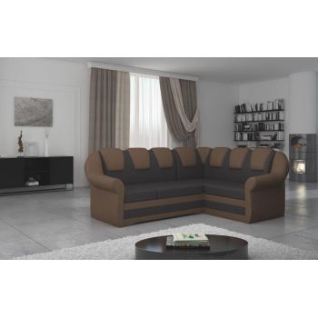 Coltar extensibil dreapta 3 locuri ELTAP, LII-033, Lord II, 243x195x112 cm, lemn/poliester, maro inchis/maro