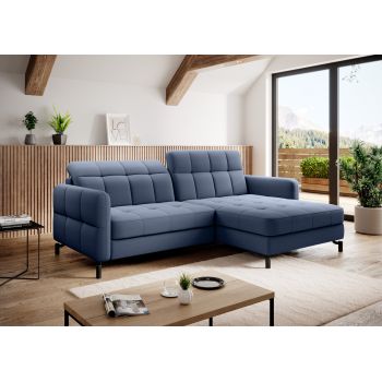 Coltar extensibil dreapta 3 locuri ELTAP, Lore-101, Lorelle, 225x160x105 cm, lemn/poliester, albastru