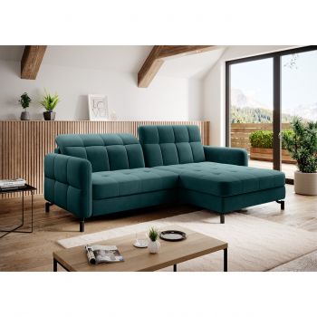 Coltar extensibil dreapta 3 locuri ELTAP, Lore-105, Lorelle, 225x160x105 cm, lemn/poliester, verde