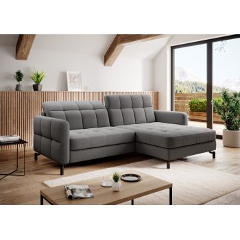 Coltar extensibil dreapta 3 locuri ELTAP, Lore-20, Lorelle, 225x160x105 cm, lemn/poliester, gri