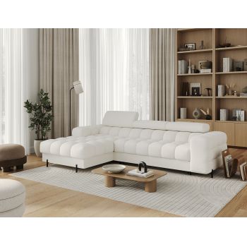 Coltar extensibil dreapta 3 locuri ELTAP, LT-01AMO, Felro, 285x181x93 cm, lemn/poliester, alb
