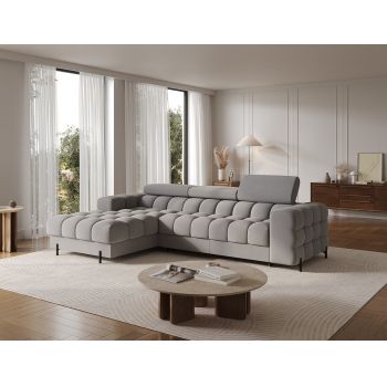 Coltar extensibil dreapta 3 locuri ELTAP, LT-04SO, Felro, 285x181x93 cm, lemn/poliester, gri inchis