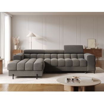 Coltar extensibil dreapta 3 locuri ELTAP, LT-06SO, Felro, 285x181x93 cm, lemn/poliester, gri inchis