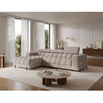 Coltar extensibil dreapta 3 locuri ELTAP, LT-18SO, Felro, 285x181x93 cm, lemn/poliester, bej