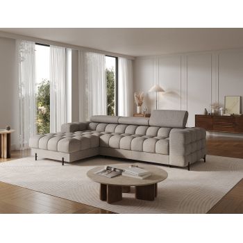Coltar extensibil dreapta 3 locuri ELTAP, LT-20ROY, Felro, 285x181x93 cm, lemn/poliester, bej