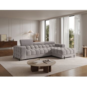 Coltar extensibil dreapta 3 locuri ELTAP, RT-04AU, Felro, 285x181x93 cm, lemn/poliester, gri