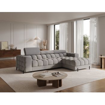 Coltar extensibil dreapta 3 locuri ELTAP, RT-04SO, Felro, 285x181x93 cm, lemn/poliester, gri inchis