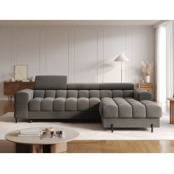 Coltar extensibil dreapta 3 locuri ELTAP, RT-06SO, Felro, 285x181x93 cm, lemn/poliester, gri inchis