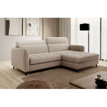 Coltar extensibil dreapta 3 locuri ELTAP, RT-18RAQ, Gomsi, 228x165x100 cm, lemn/poliester, bej