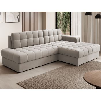 Coltar extensibil dreapta 3 locuri ELTAP, RT-18SO, Blezalt, 240x150x82 cm, lemn/poliester, bej deschis