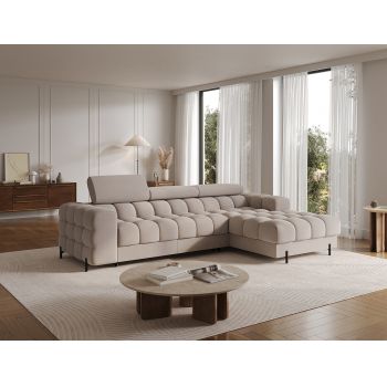 Coltar extensibil dreapta 3 locuri ELTAP, RT-18SO, Felro, 285x181x93 cm, lemn/poliester, bej