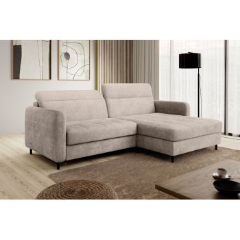 Coltar extensibil dreapta 3 locuri ELTAP, RT-18TOU, Gomsi, 228x165x100 cm, lemn/poliester, bej