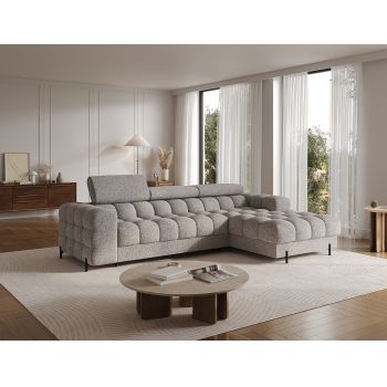 Coltar extensibil dreapta 3 locuri ELTAP, RT-20PEL, Felro, 285x181x93 cm, lemn/poliester, gri