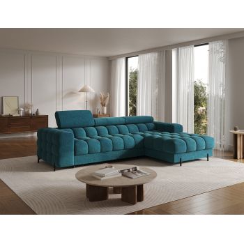 Coltar extensibil dreapta 3 locuri ELTAP, RT-40AMO, Felro, 285x181x93 cm, lemn/poliester, albastru