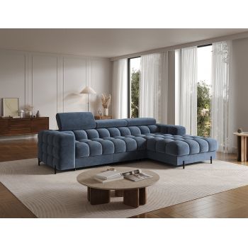 Coltar extensibil dreapta 3 locuri ELTAP, RT-40AU, Felro, 285x181x93 cm, lemn/poliester, albastru