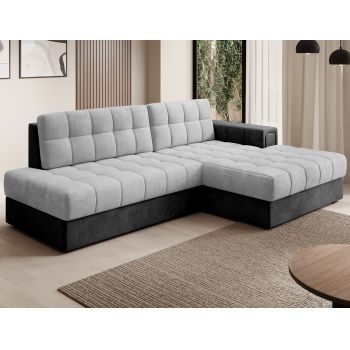 Coltar extensibil dreapta 3 locuri ELTAP, RT-84MO-97MO, Blezalt, 240x150x82 cm, lemn/poliester, gri deschis/gri inchis
