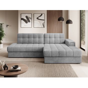 Coltar extensibil dreapta 3 locuri ELTAP, RT-85MO, Blezalt, 240x150x82 cm, lemn/poliester, gri