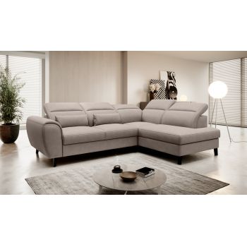 Coltar extensibil dreapta 4 locuri ELTAP, RT-07PO, Noble, 255x201x100 cm, lemn/poliester, bej